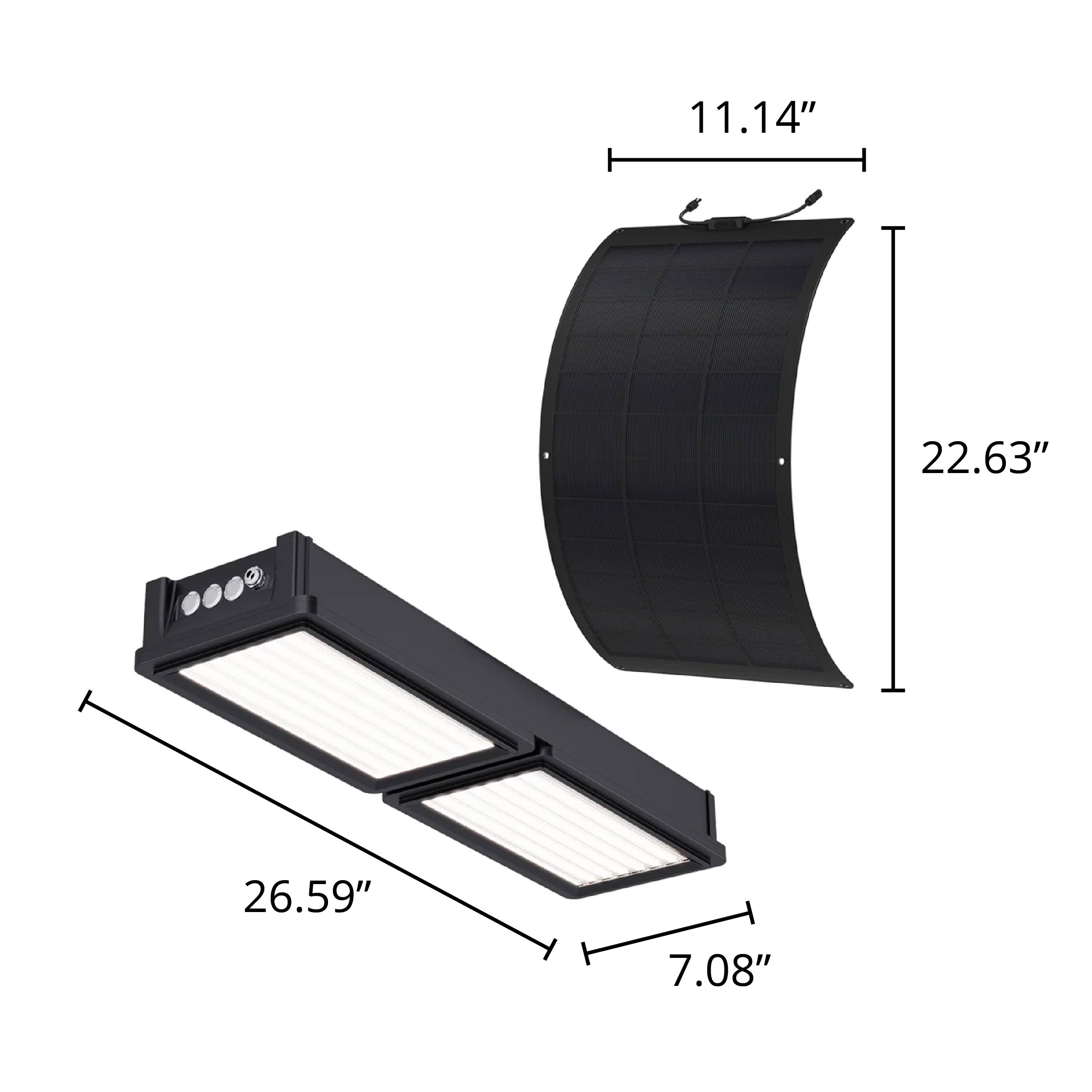 15W Solar LED Canopy Light, Flexible Panel