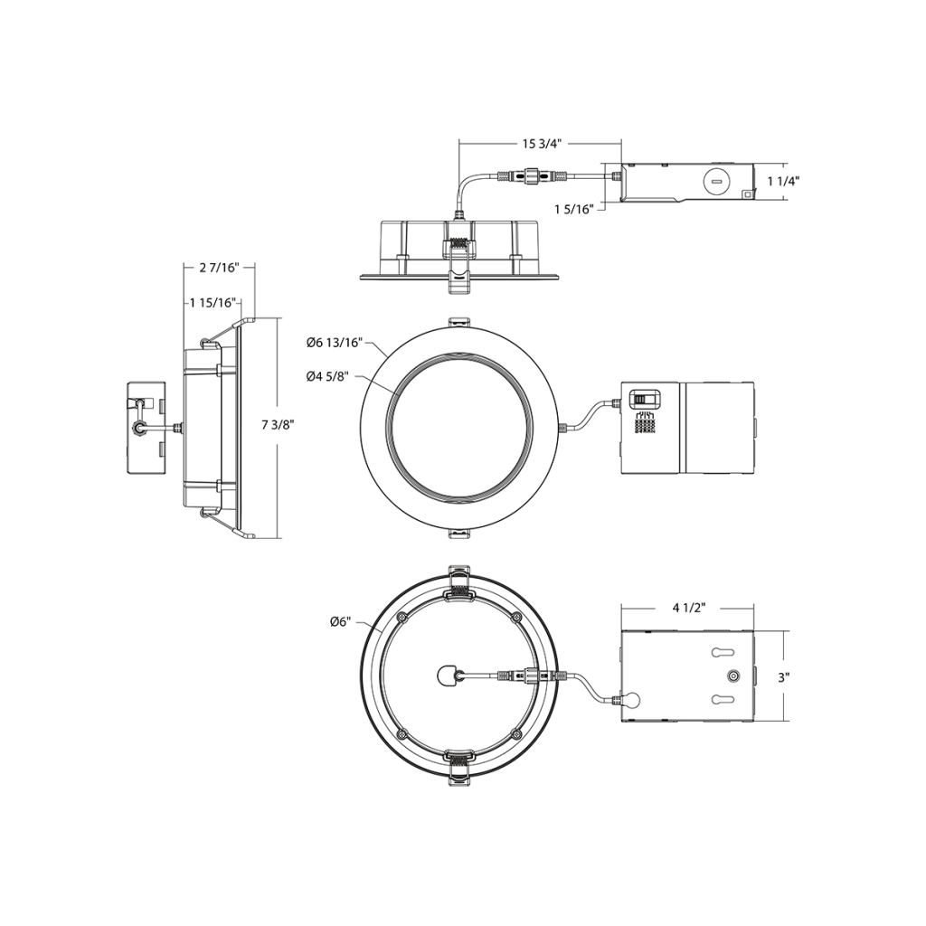 6" RAB Gimbal Downlight - 5CCT