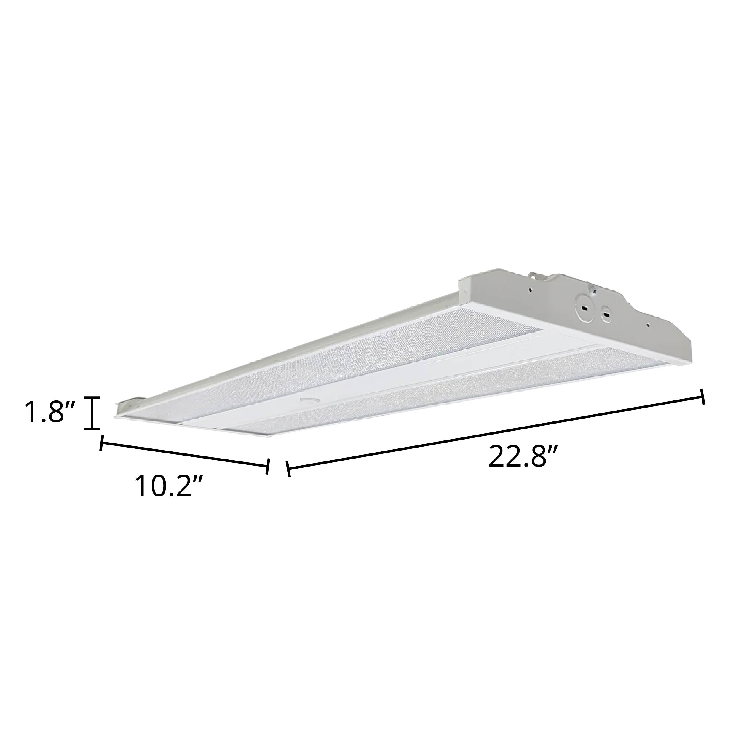 200W Selectable Linear LED High Bay, Swappable Optics, Ceilings 20 to 30 ft