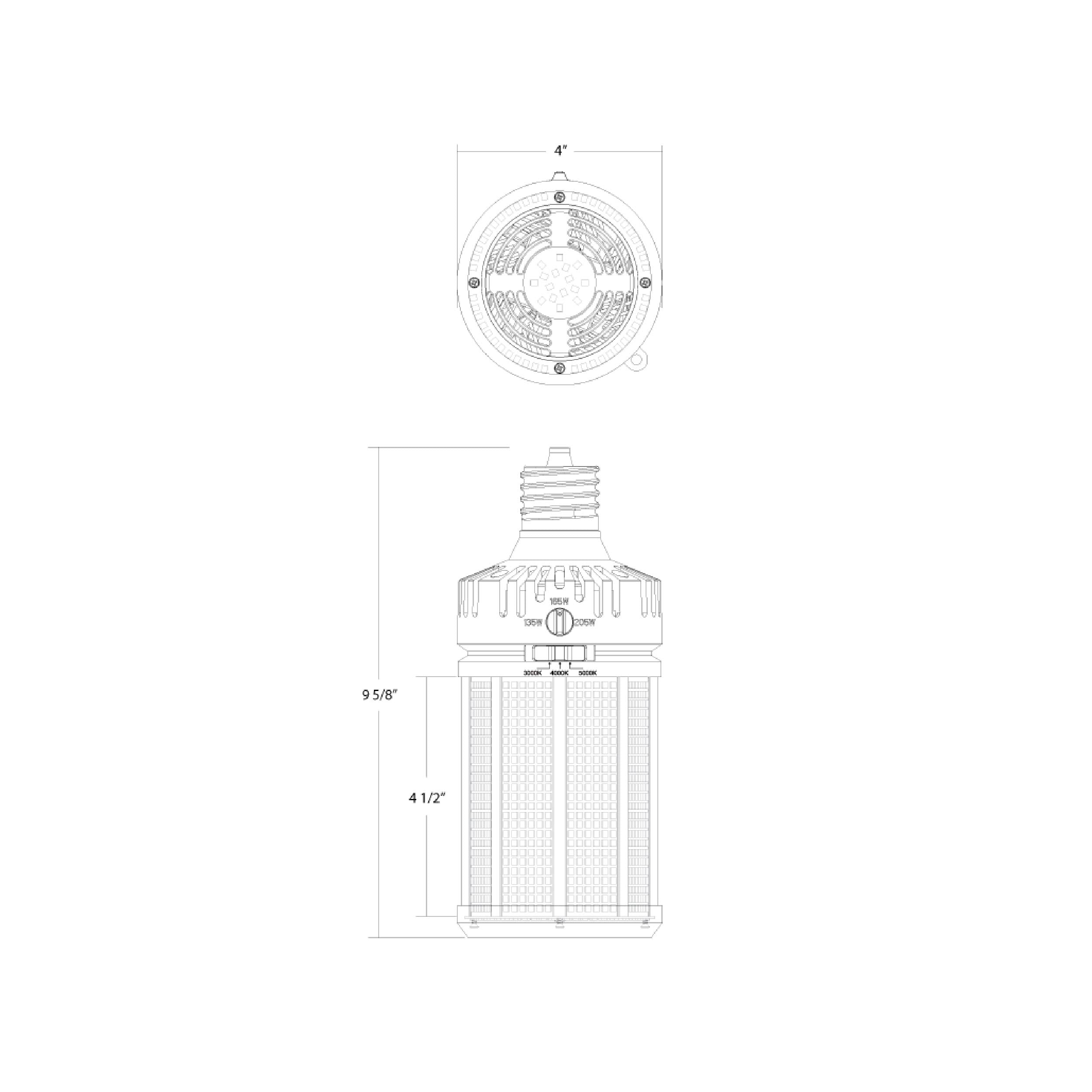 205W Selectable RAB LED HID Replacement Lamp - EX39