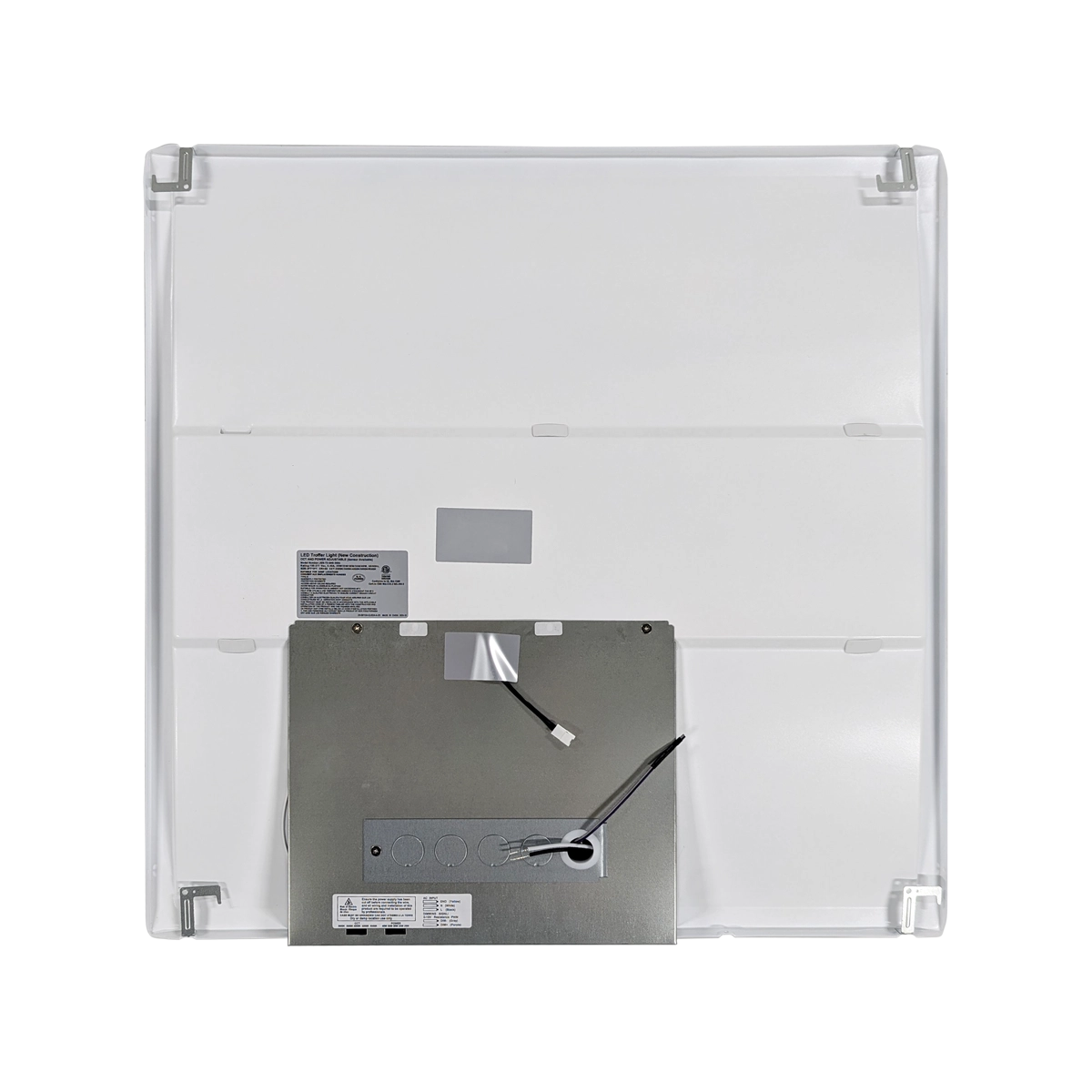 2x2 LED Troffer with multiple wattage settings, designed for easy installation in T-bar ceilings with earthquake clips