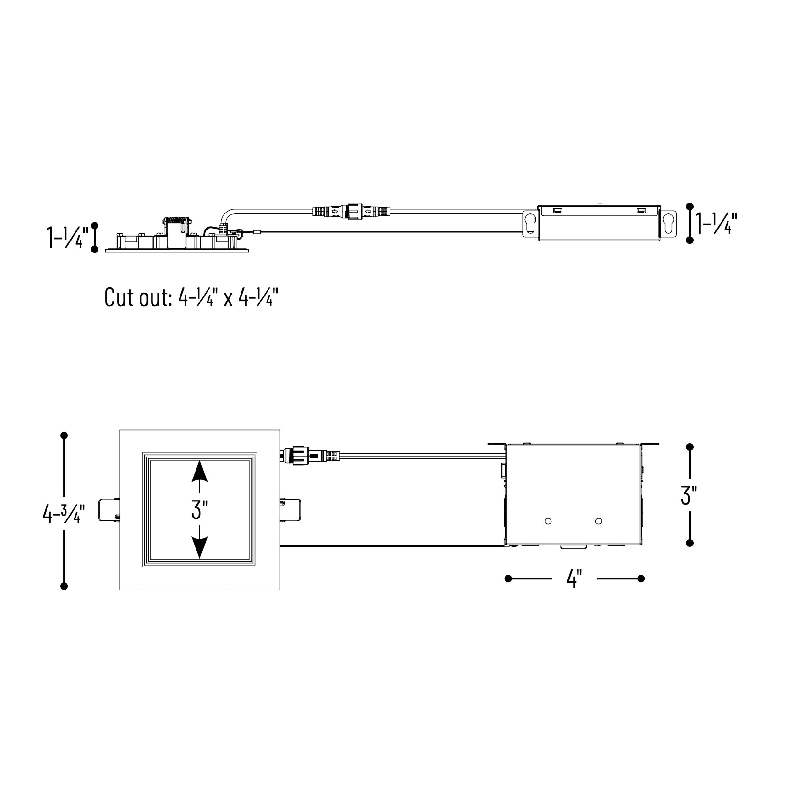 4" 10W Selectable Nora FLIN Square LED Downlight