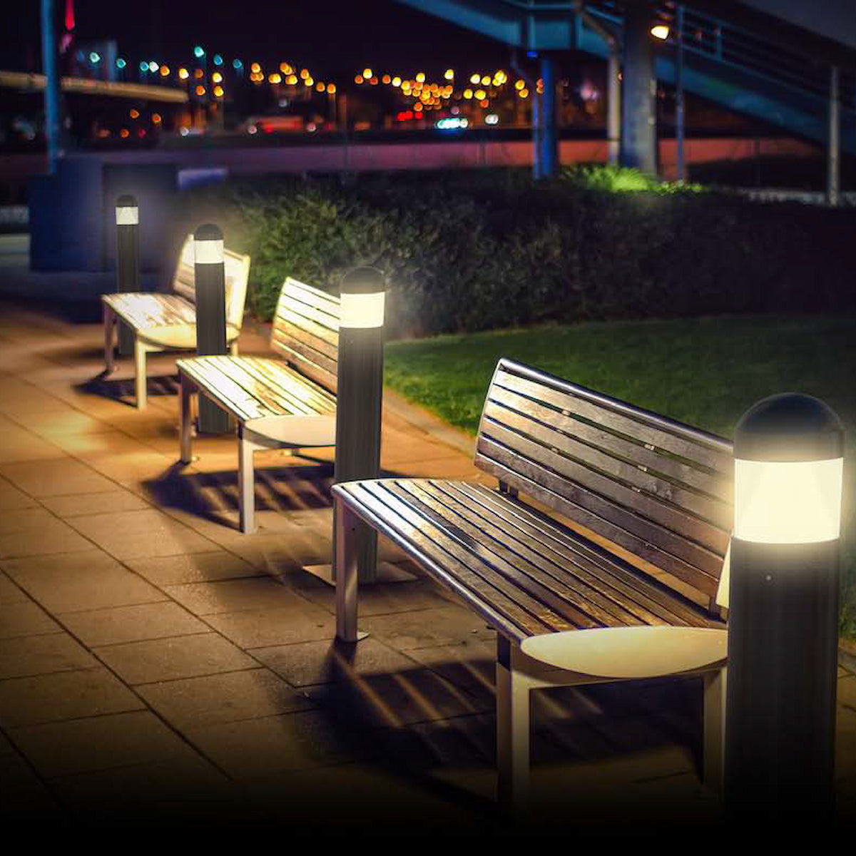 24W Selectable Round LED Bollard Light, Domed Top - RAB