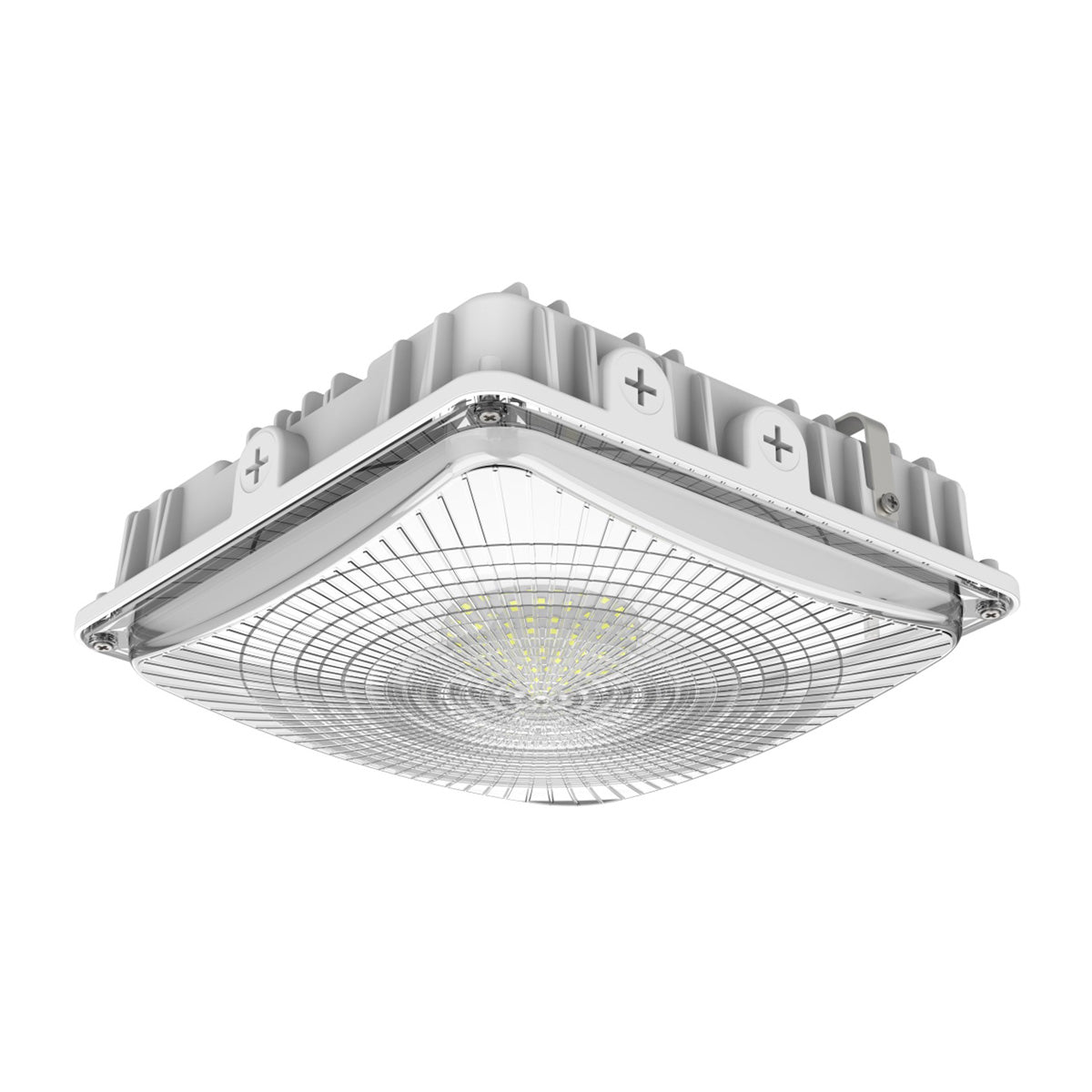 LED Canopy Light 2 CCT 63/45/30W with durable housing and wide beam angle for parking garage and gas station lighting