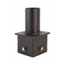 Tenon adapter for 4" square pole in dark bronze with stainless steel bolts for adjustable area light mounting