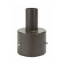 Tenon reducer for 5-inch non-tapered round poles with vertical steel tubing and mounting bolts for light fixtures