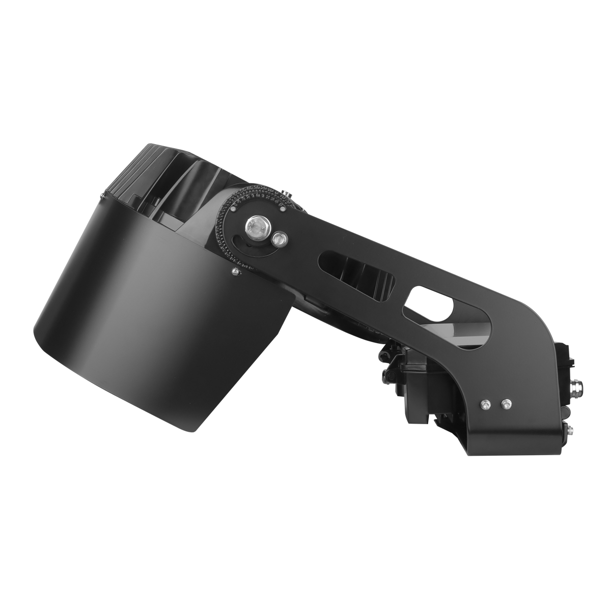 LED Stadium Light with Remote Driver Box 800W 5700K angled view showing mounting bracket and heat sink design