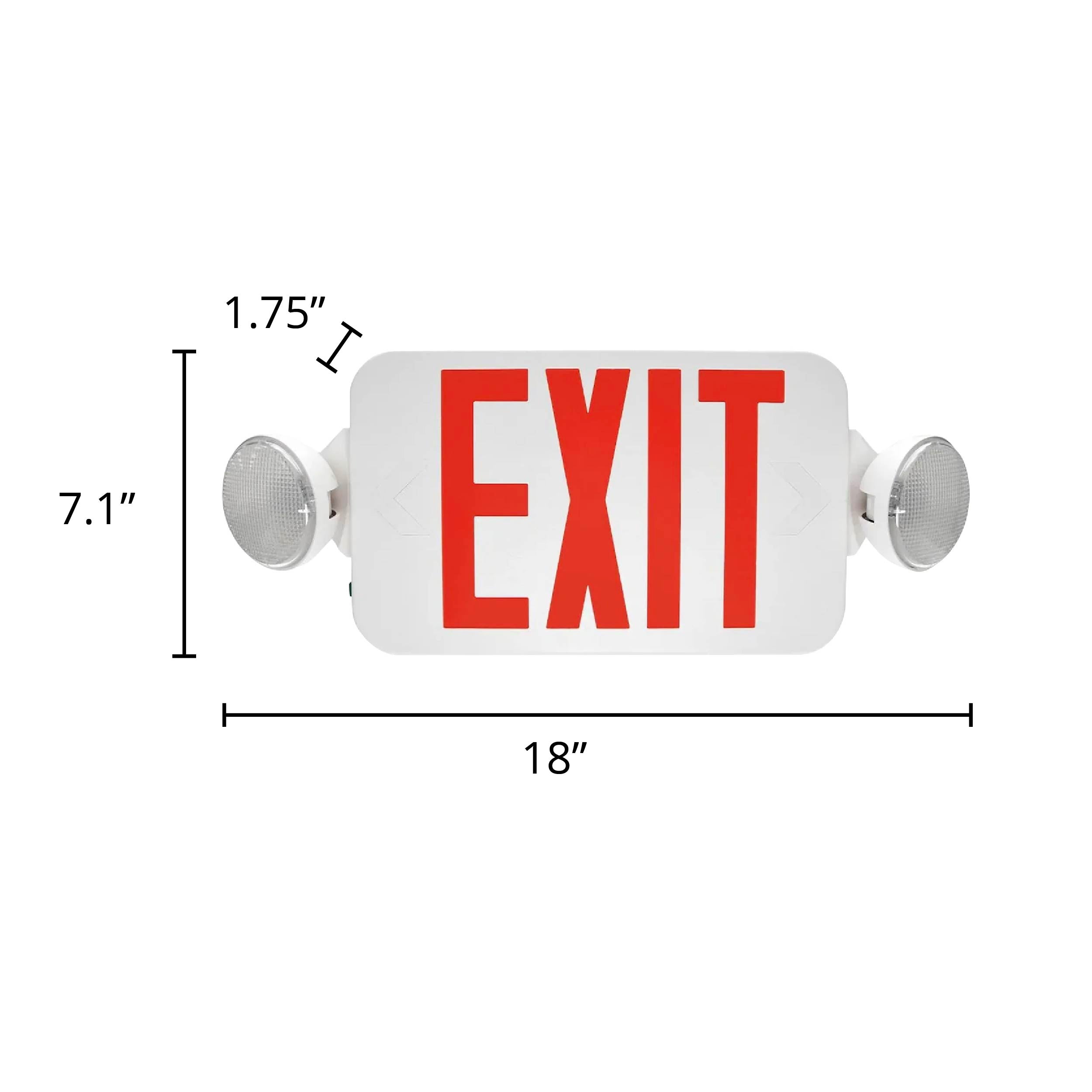 LED Exit Sign & Emergency Light Combo - Remote Capable