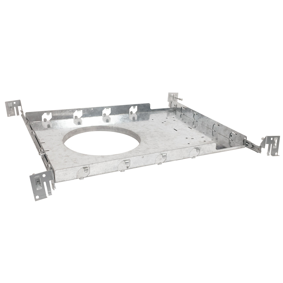 6 inch new construction frame-in for Nora Quartz downlights with adjustable mounting brackets in galvanized metal