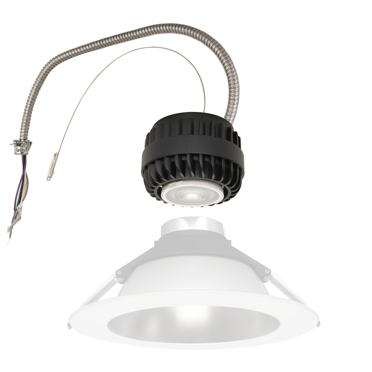 Architectural LED Downlight 5 CCT 30/40/50W MaxLite RRC recessed lighting with wiring and white trim ring