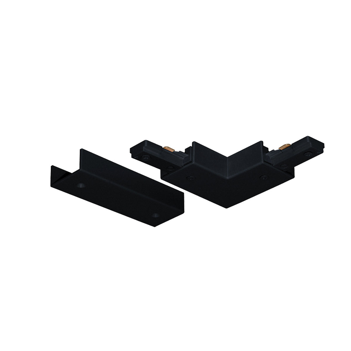 Black 90-degree adjustable track connector and cover for Track Connectors - TRAC-MASTER® lighting systems