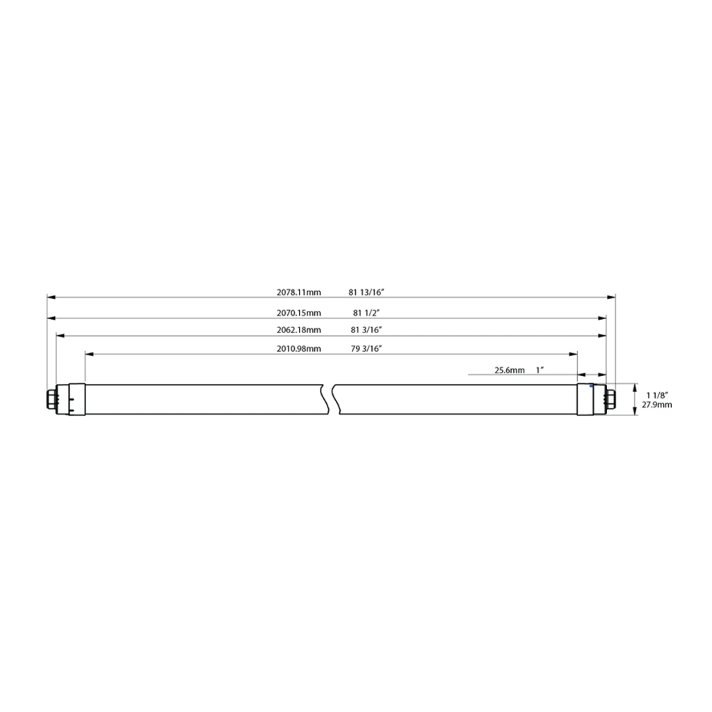 7ft LED Sign Tube - Double Side - 35W - Type B