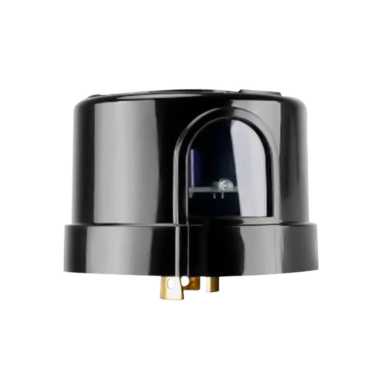 Photocell sensor for LSBX Shoebox Light with durable black casing and three brass electrical connectors visible underneath