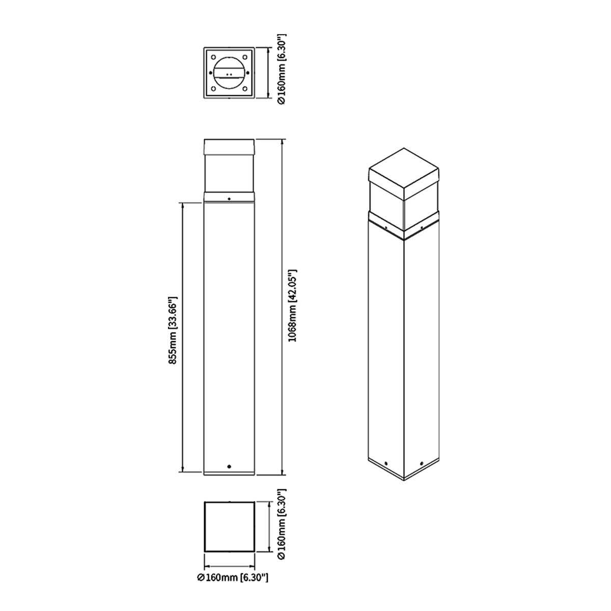 RAB B17S Field Adjustable Bollard