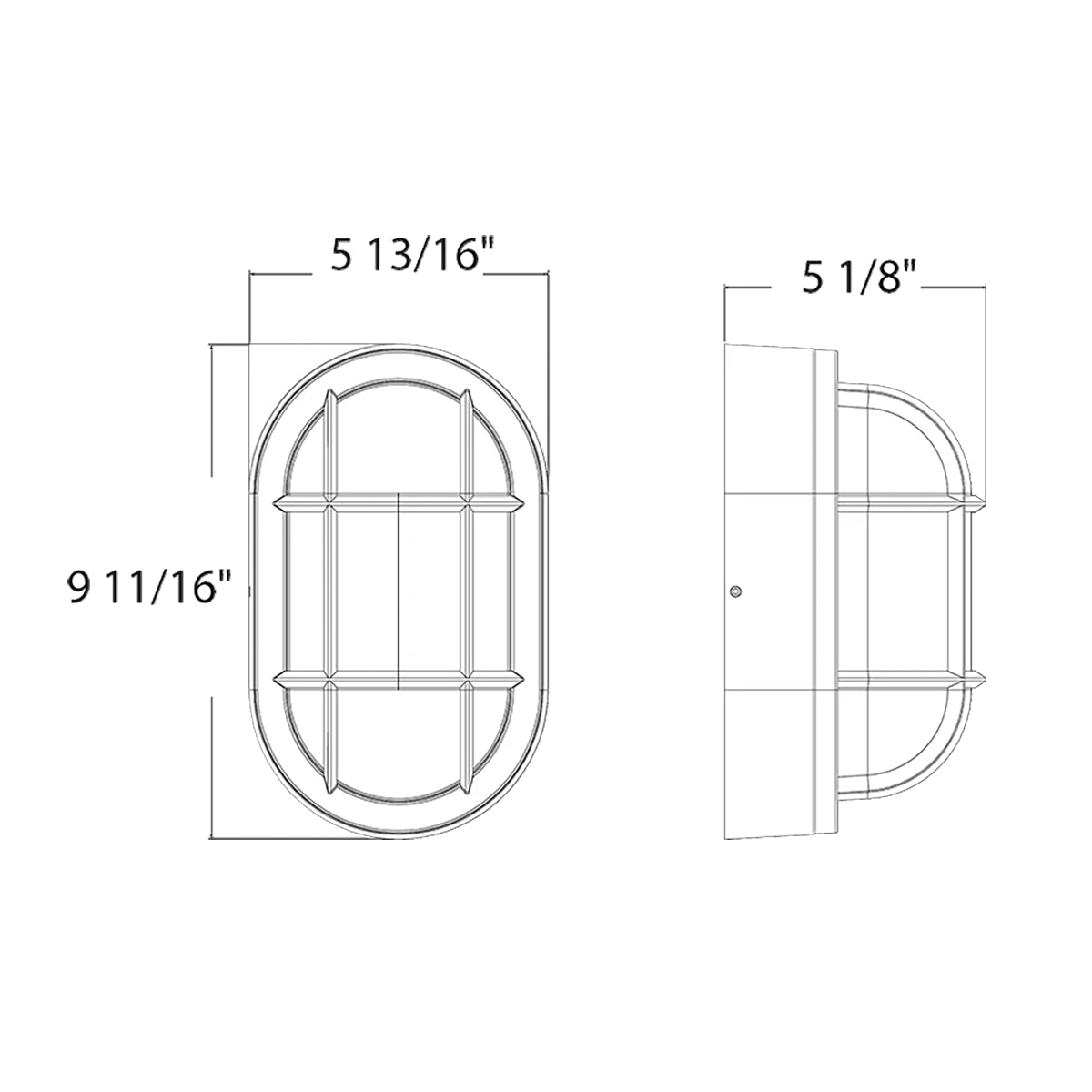 RAB BULKH20 Oval LED Bulkhead Wall Sconce – 20W, Selectable CCT, Wet Location Rated