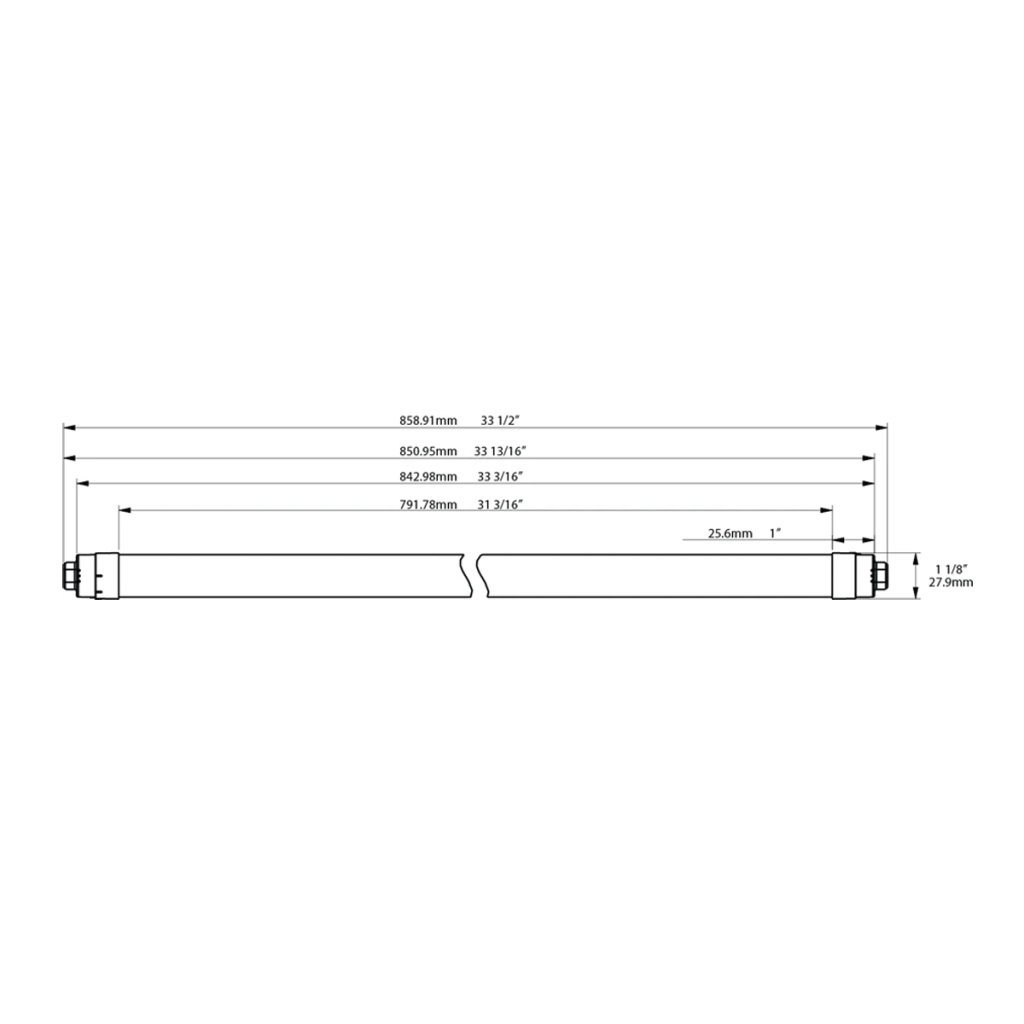 3ft LED Sign Tube - Double Side - 15W - Type B