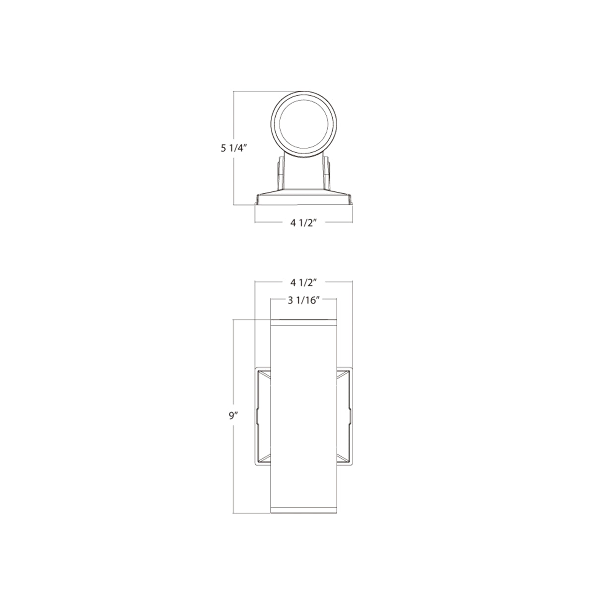 RAB CD34-3WW 3" Field-Adjustable Wall Sconce Cylinder Light - White