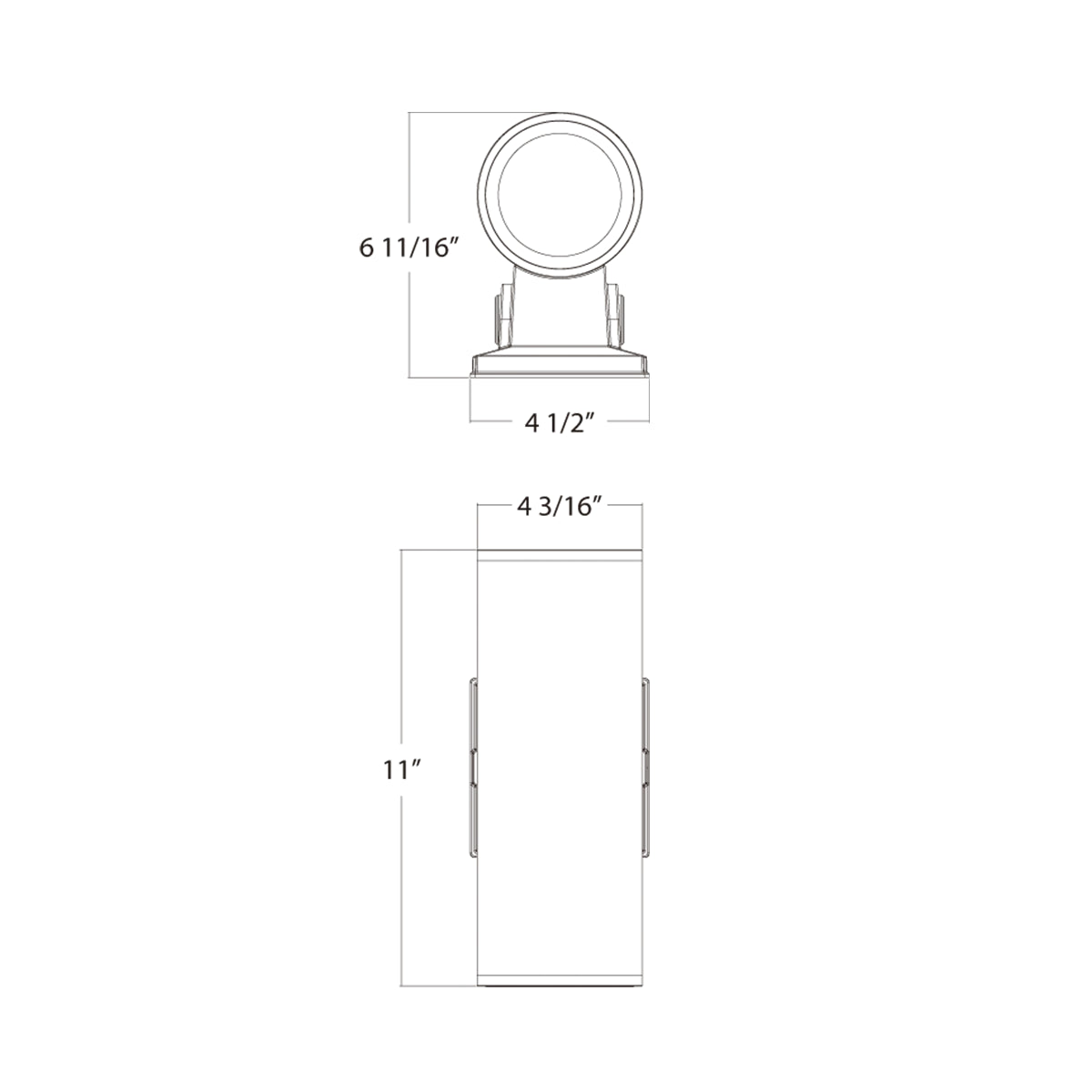 RAB CD34-4WZ 4" Field-Adjustable Wall Sconce Cylinder Light - Bronze