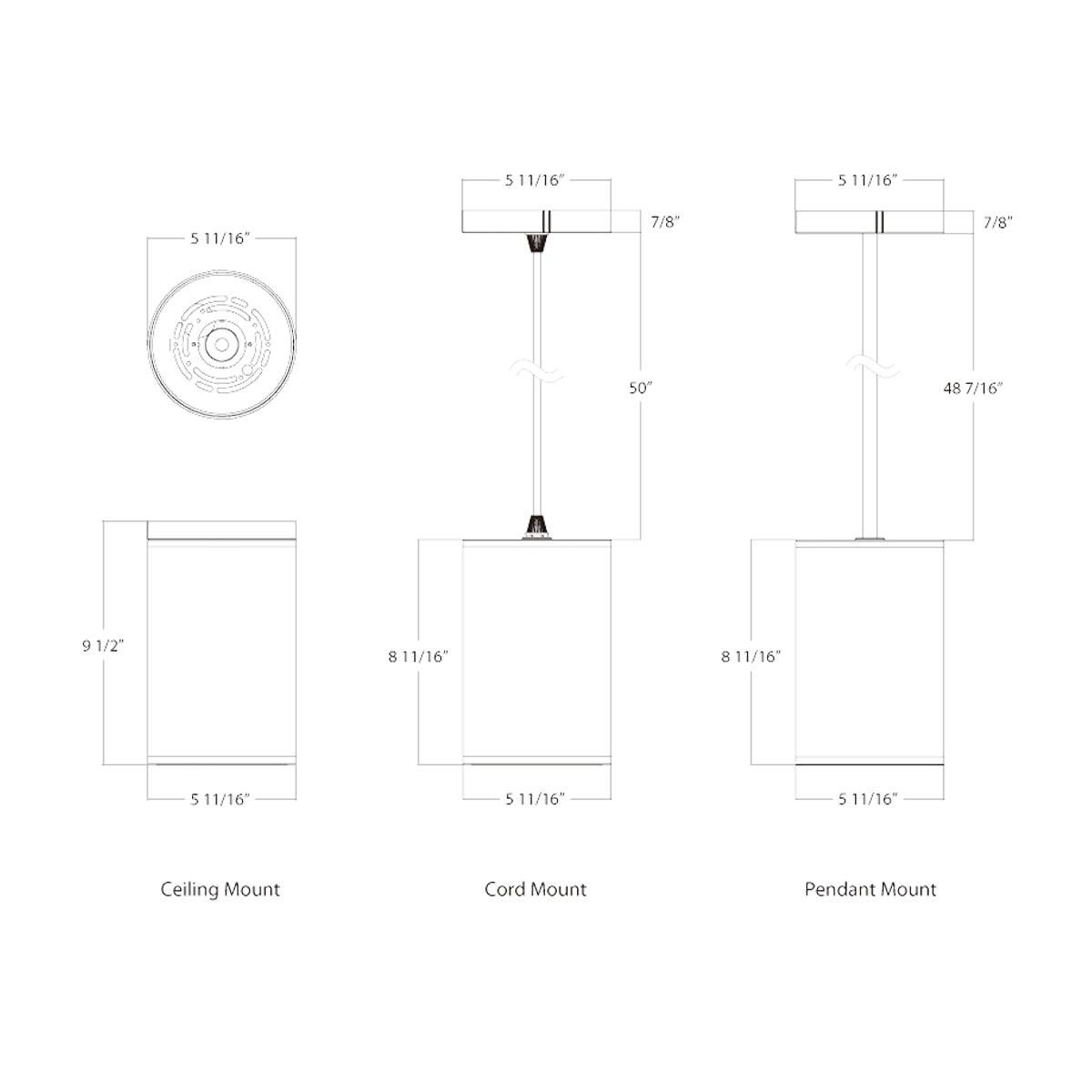 RAB CD34-6SPW - 6" LED Cylinder Surface/Pendant Light (White)