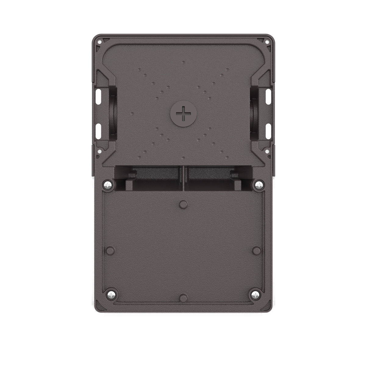 Compact Mini LED Wall Pack w Photocell showing durable weatherproof aluminum housing and mounting features