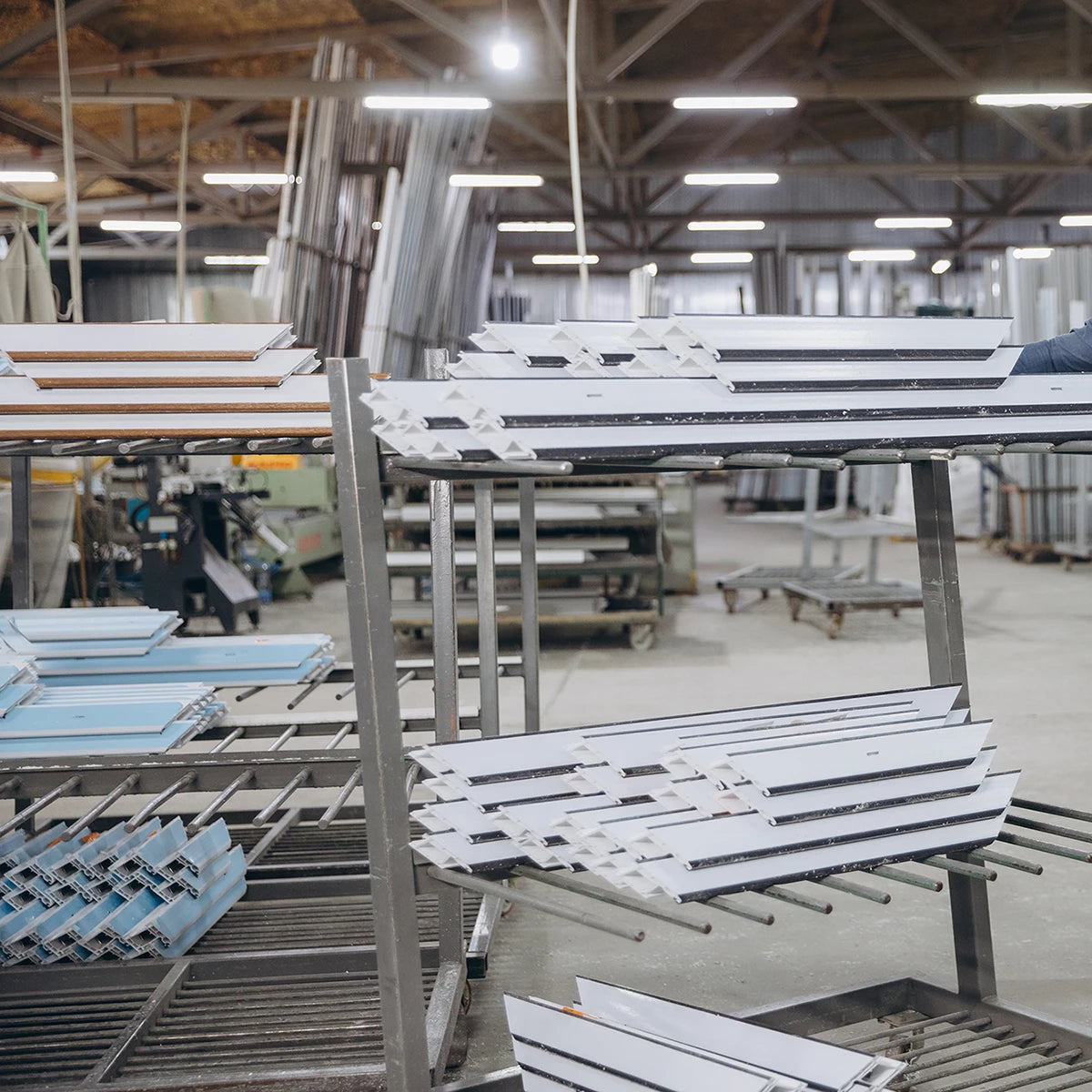 2ft LED Hazardous Location and Marine Grade Linear Light 50W fixtures installed in an industrial manufacturing facility