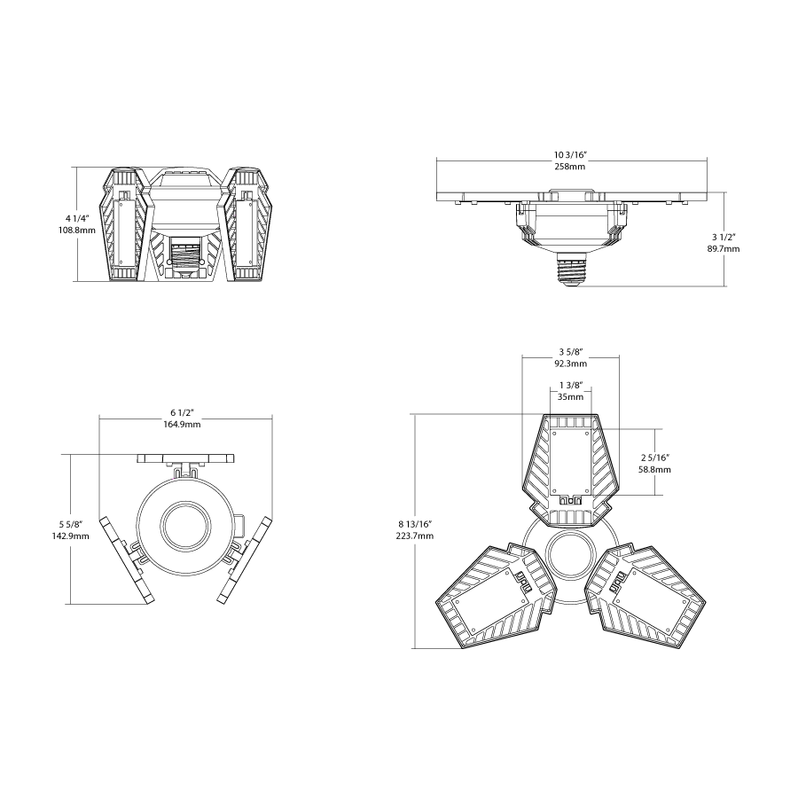 LED Garage Light Bulb - 65W Equivalent to 200W Metal Halide - E26 Base - Garage Ceiling Light - Shop Light