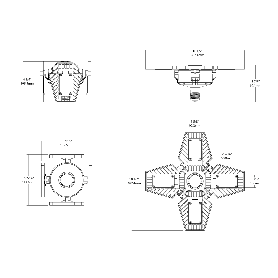 LED Garage Light Bulb - 80W Equivalent to 250W Metal Halide - E26 Base - Garage Ceiling Light - Shop Light