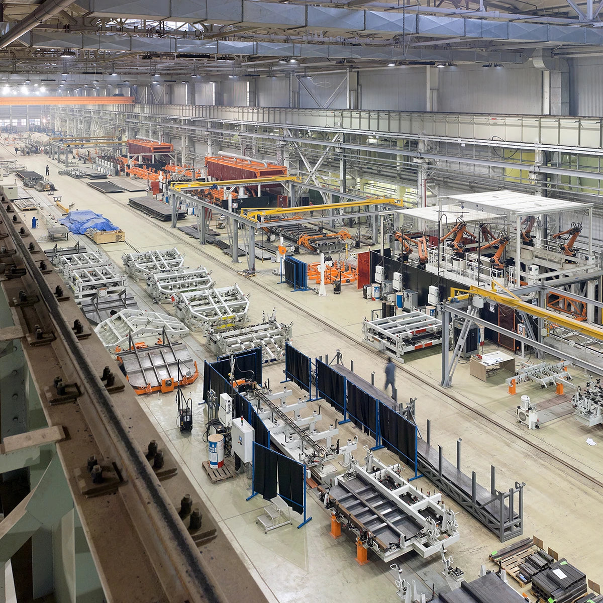 Large industrial warehouse brightly lit with LED Hazardous Location & Marine Grade Light 240W by LED Living