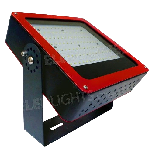 120W LED Flood Light - Black with Red Trim