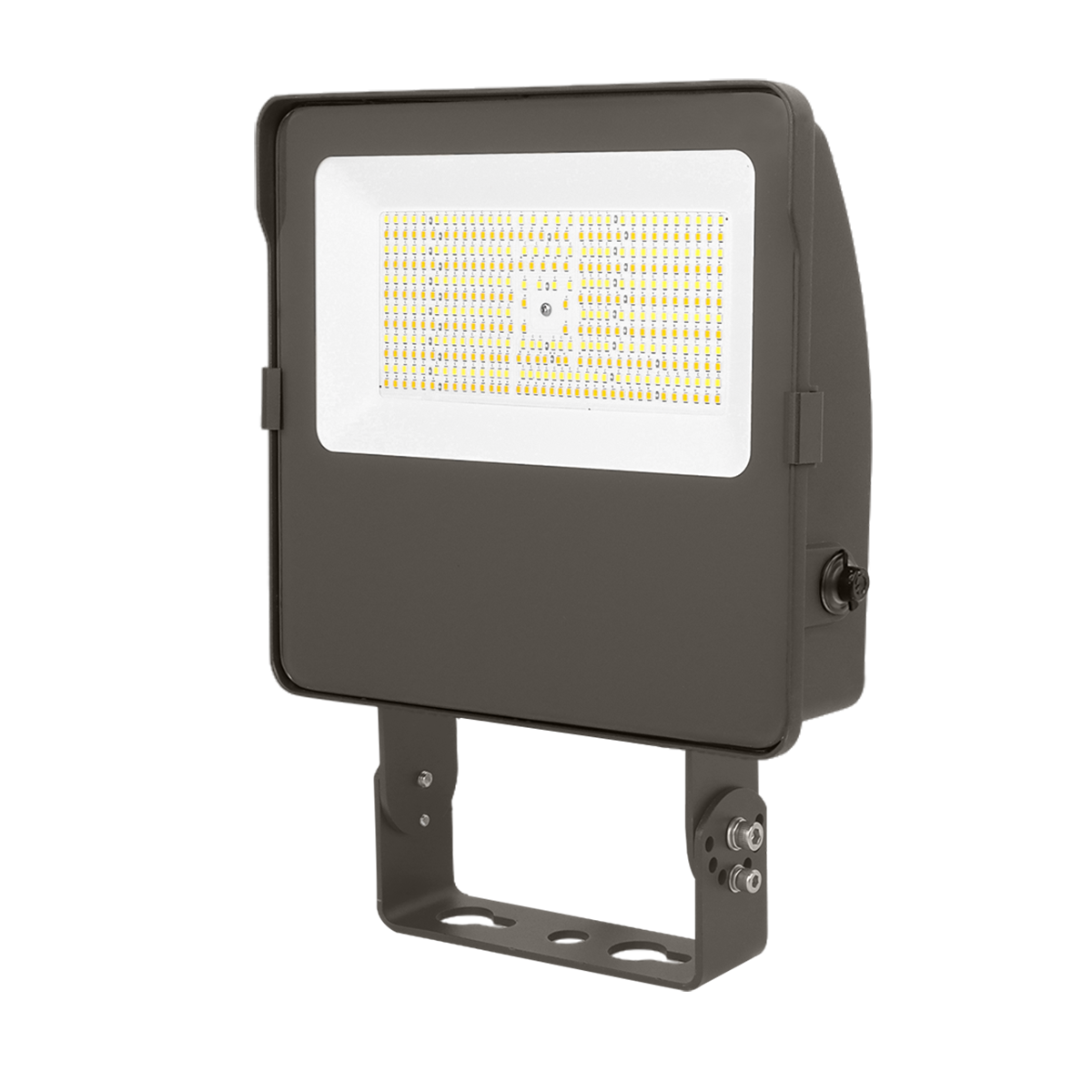 LED Flood Light w/Photocell 3 CCT 155/125/90W in a durable black housing with mounting bracket