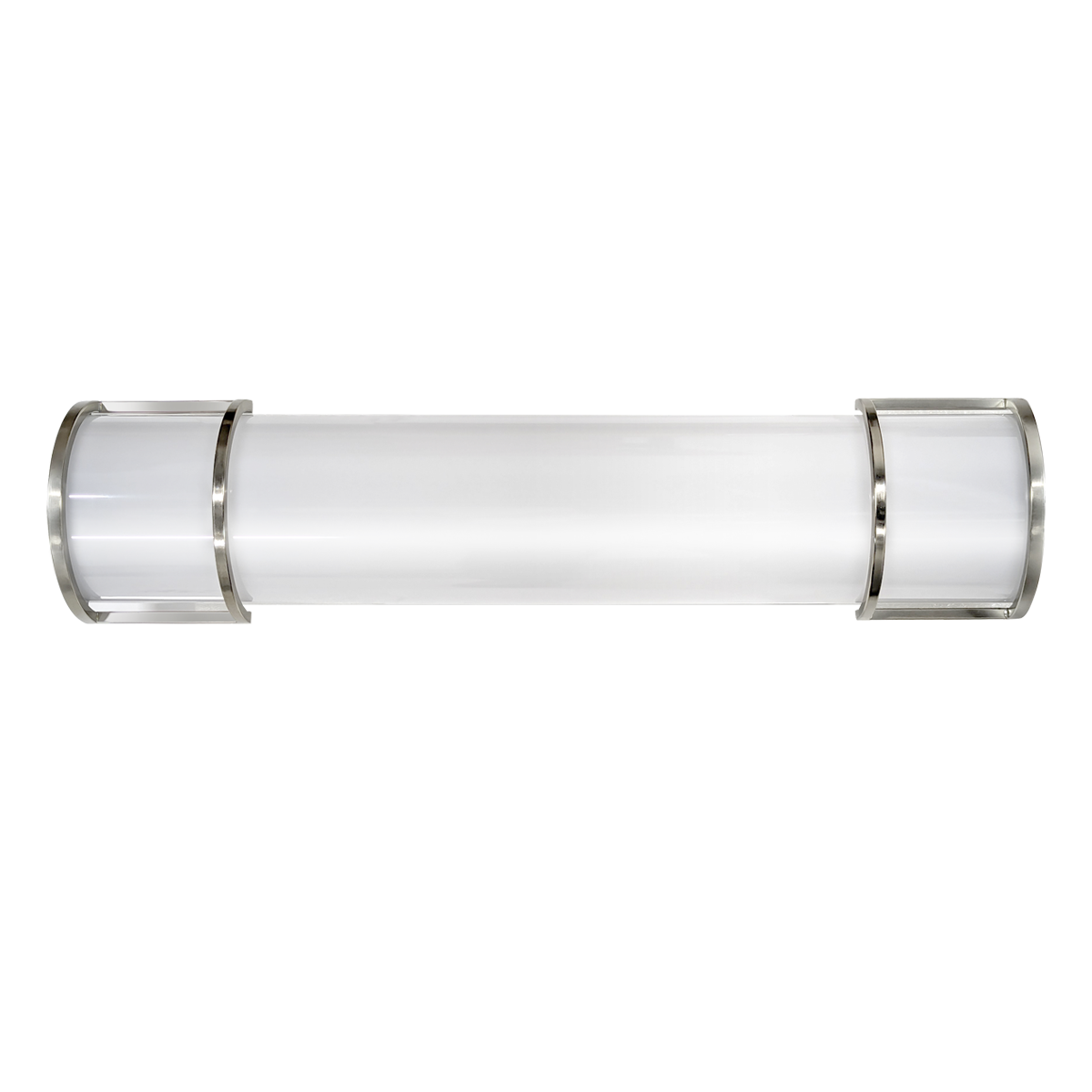 18" LED Vanity Light in brushed nickel with acrylic shade and adjustable 3-CCT light tones for bathrooms