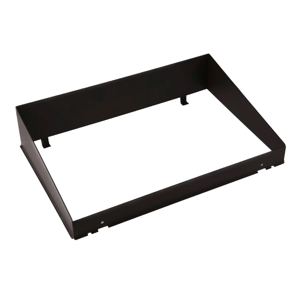 Black rectangular glare shield for LSBX Shoebox Light to prevent light spill and improve lighting control.