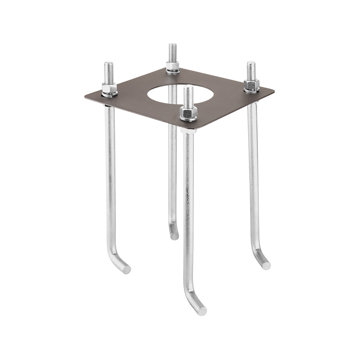 Anchor bolt base plate for Round Steel Light Pole 4 inch with four bolts and dark bronze finish plate