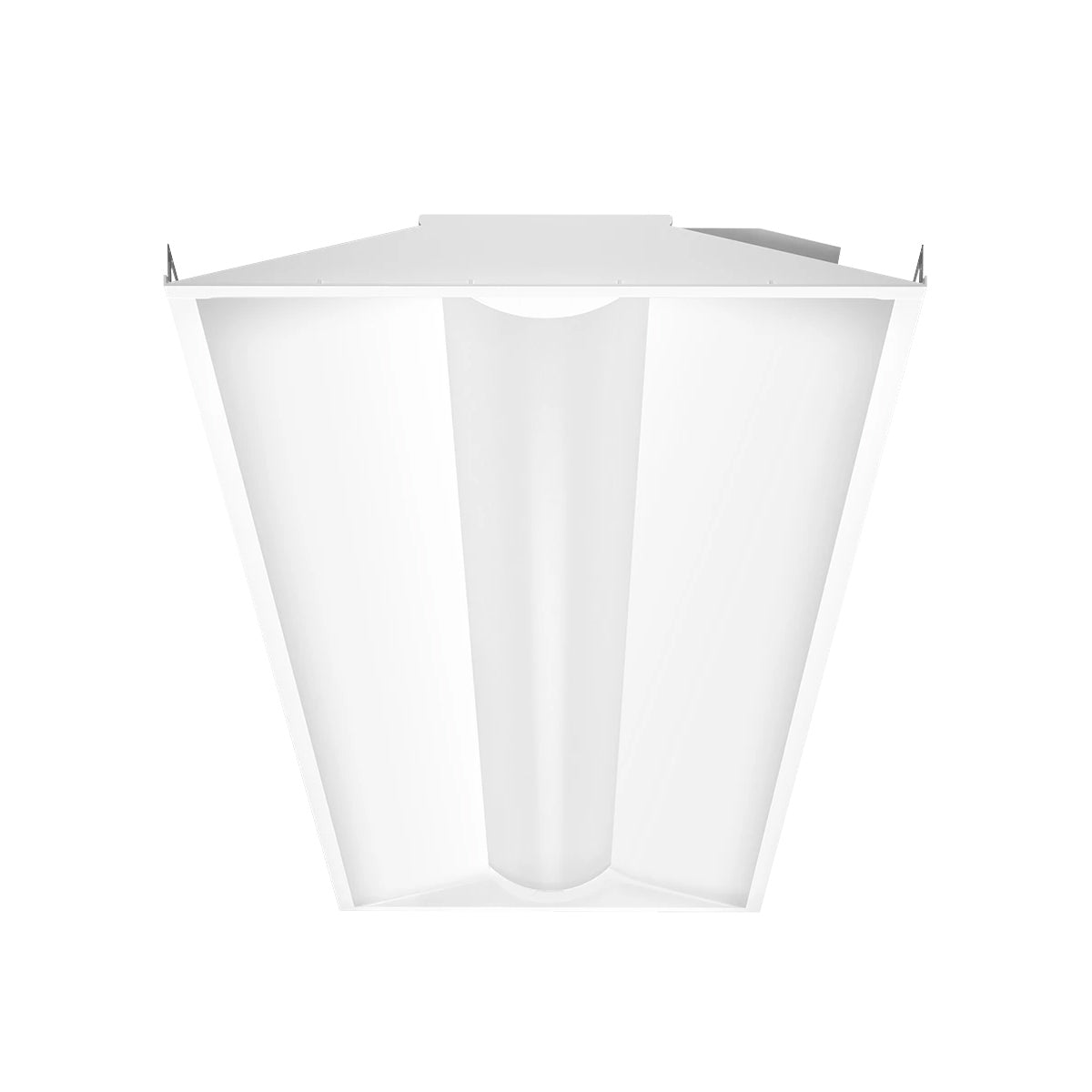 Front view of 2x4 LED Troffer 3 CCT 30/35/40W RAB SWISH34 with sleek white design and energy-saving features.