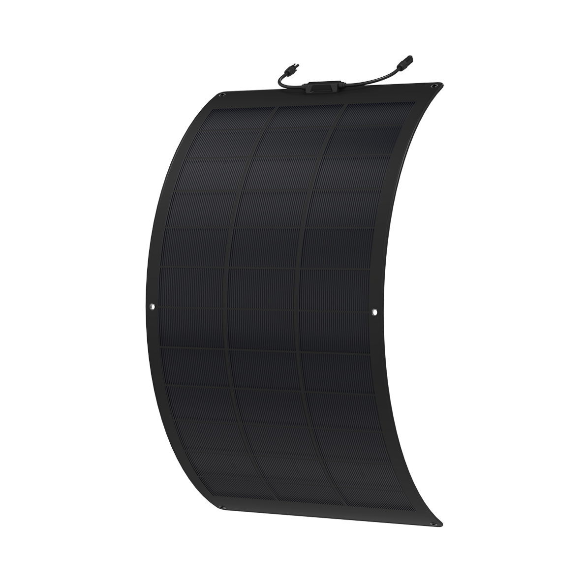 Flexible curved solar panel for Solar LED Wall Pack Light ideal for boats, RVs, and lightweight curved surfaces.
