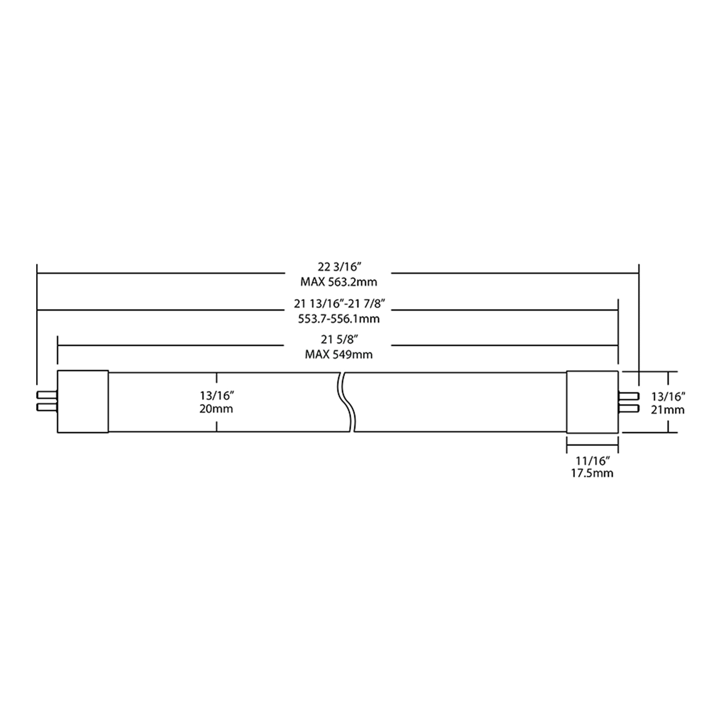 2ft T5HO LED Tube - Ballast Bypass, Single & Double Ended Power