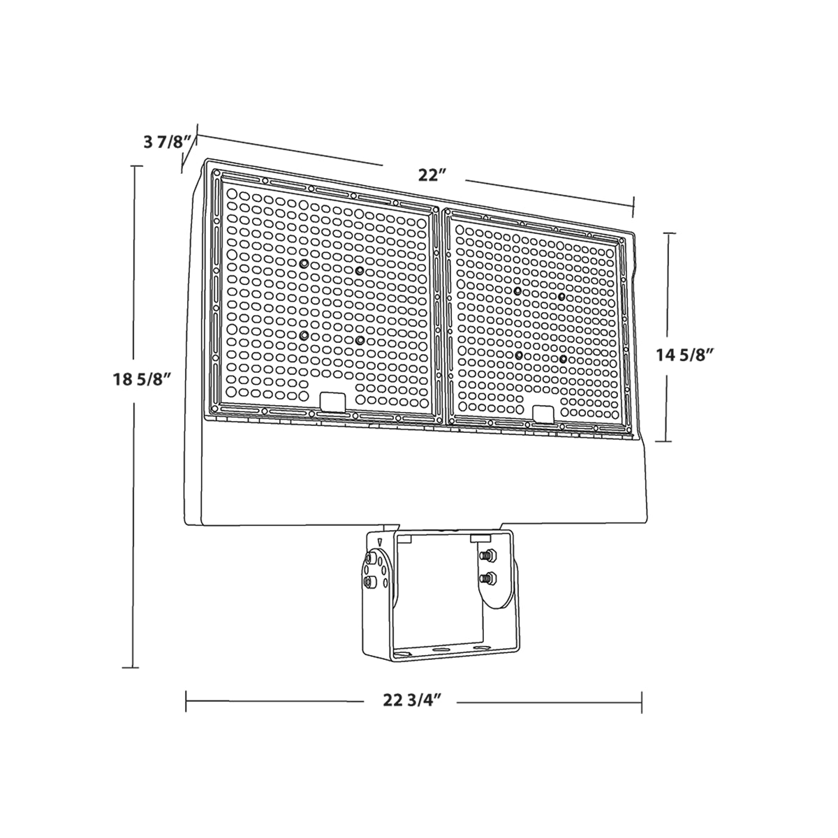 450W Selectable RAB X17 LED Flood Light, Trunnion, Heights 25 to 40 ft