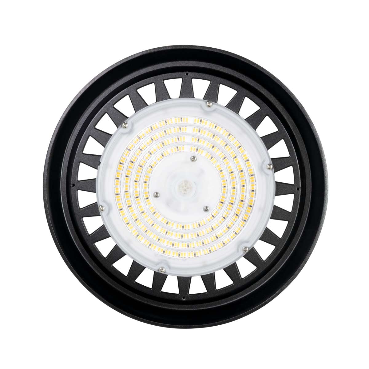 Value UFO LED High Bay with durable black housing and circular LED array for bright, energy-efficient high ceiling lighting