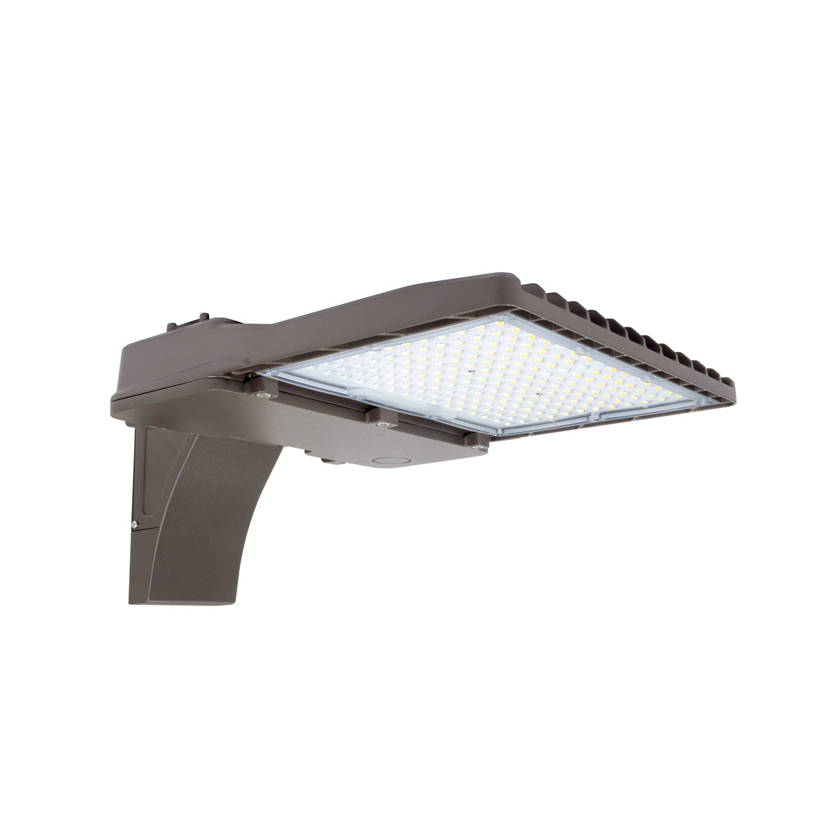LED Shoebox Area Light 150W with low-profile design and durable die-cast housing for outdoor use on poles up to 30ft