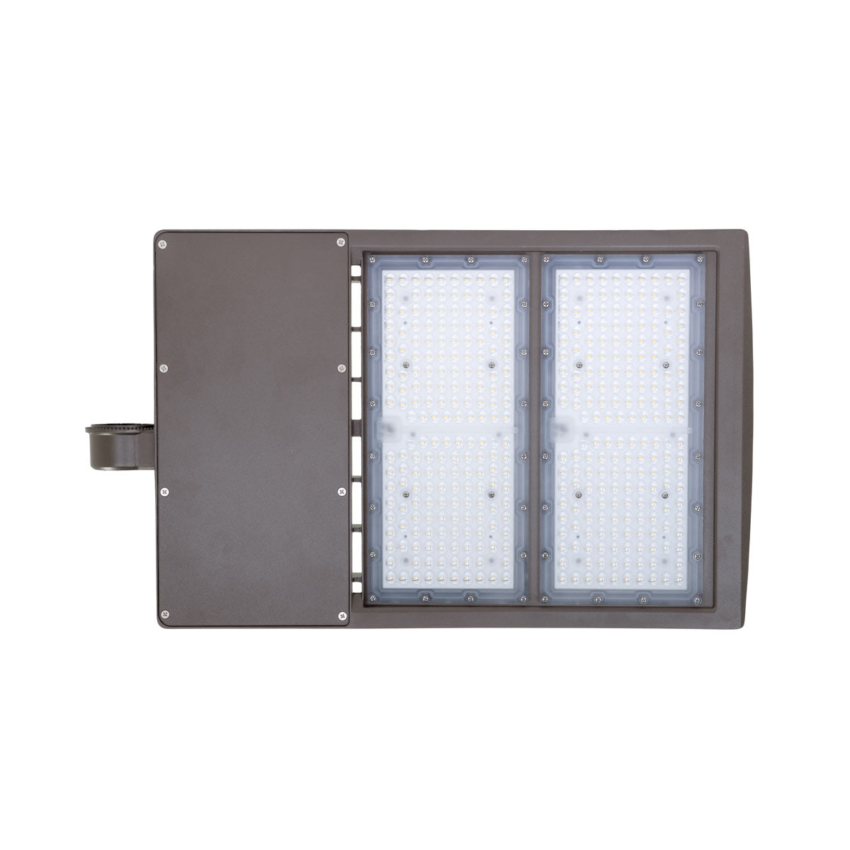 ECO LED Shoebox Area Light 300W with 43,500 lumens in durable die-cast aluminum housing for outdoor use