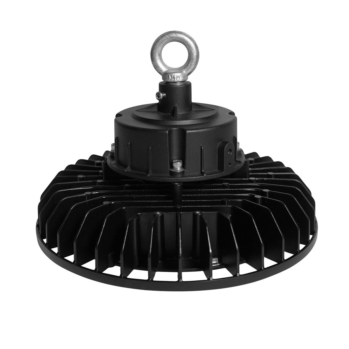 ECO 200W Dimmable LED High Bay light with durable black heat sink and hanging hook for industrial lighting applications