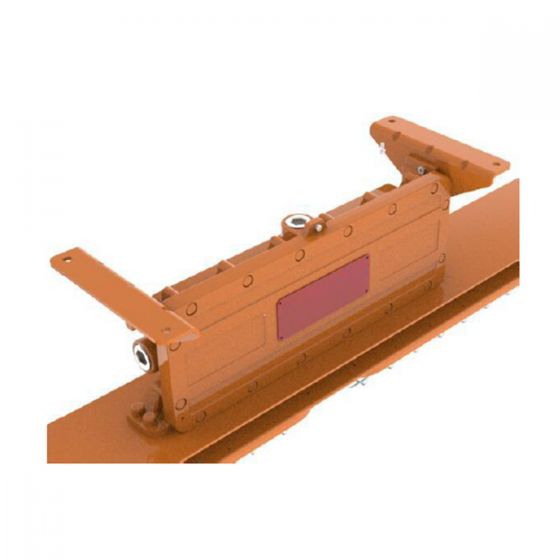 Side Surface Ceiling Mount Bracket shown in orange with detailed mounting points for secure ceiling installation