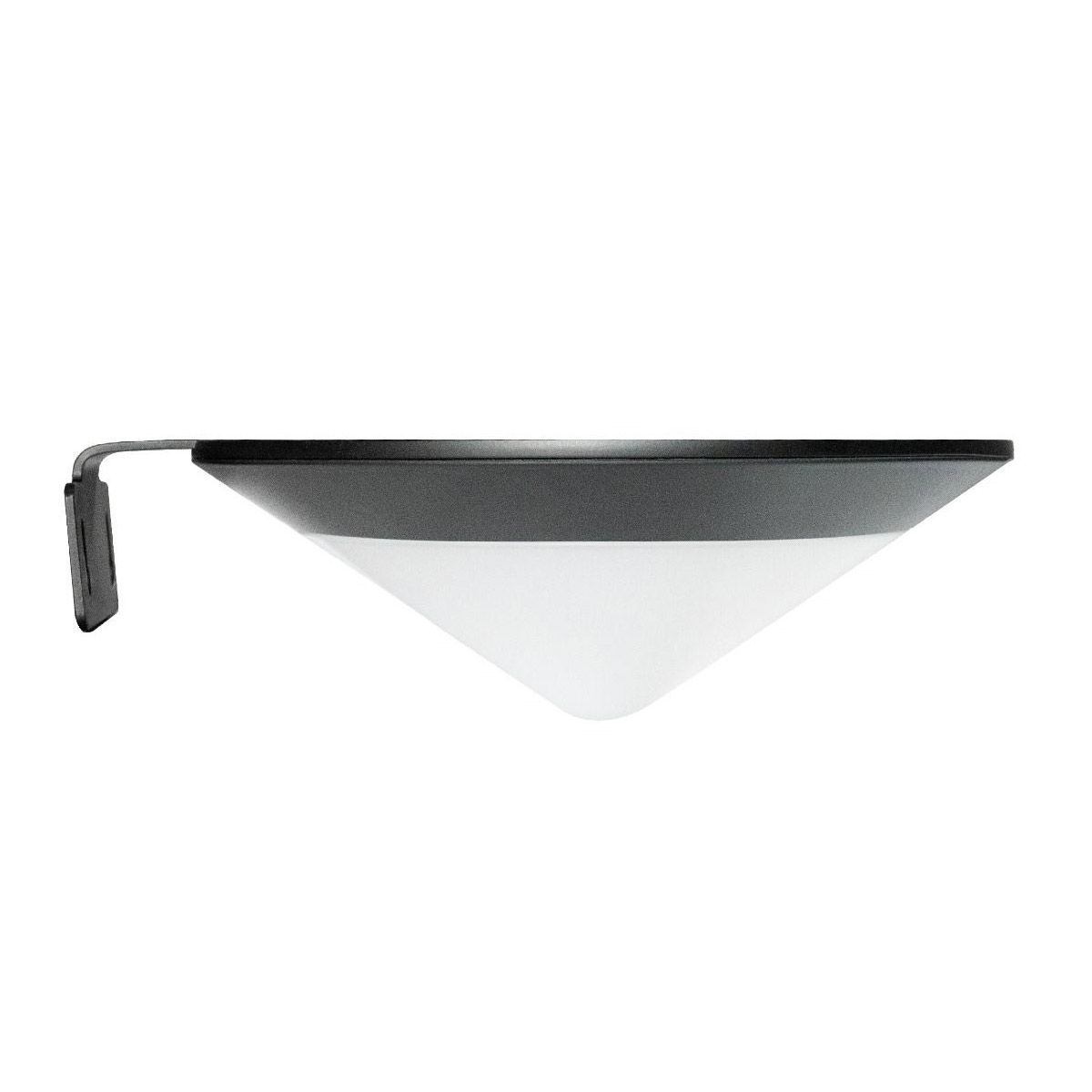 Solar LED Wall Mount Cone Fixture with sleek black design and easy mounting bracket for efficient outdoor lighting