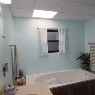LED Ceiling Panels Yield Bright Bathroom Remodel