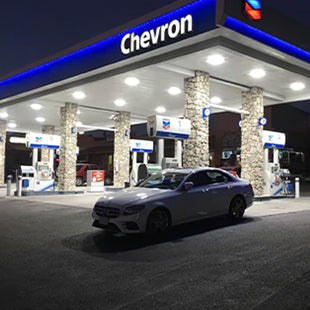 Chevron Glows After Installing LED Canopy Lights
