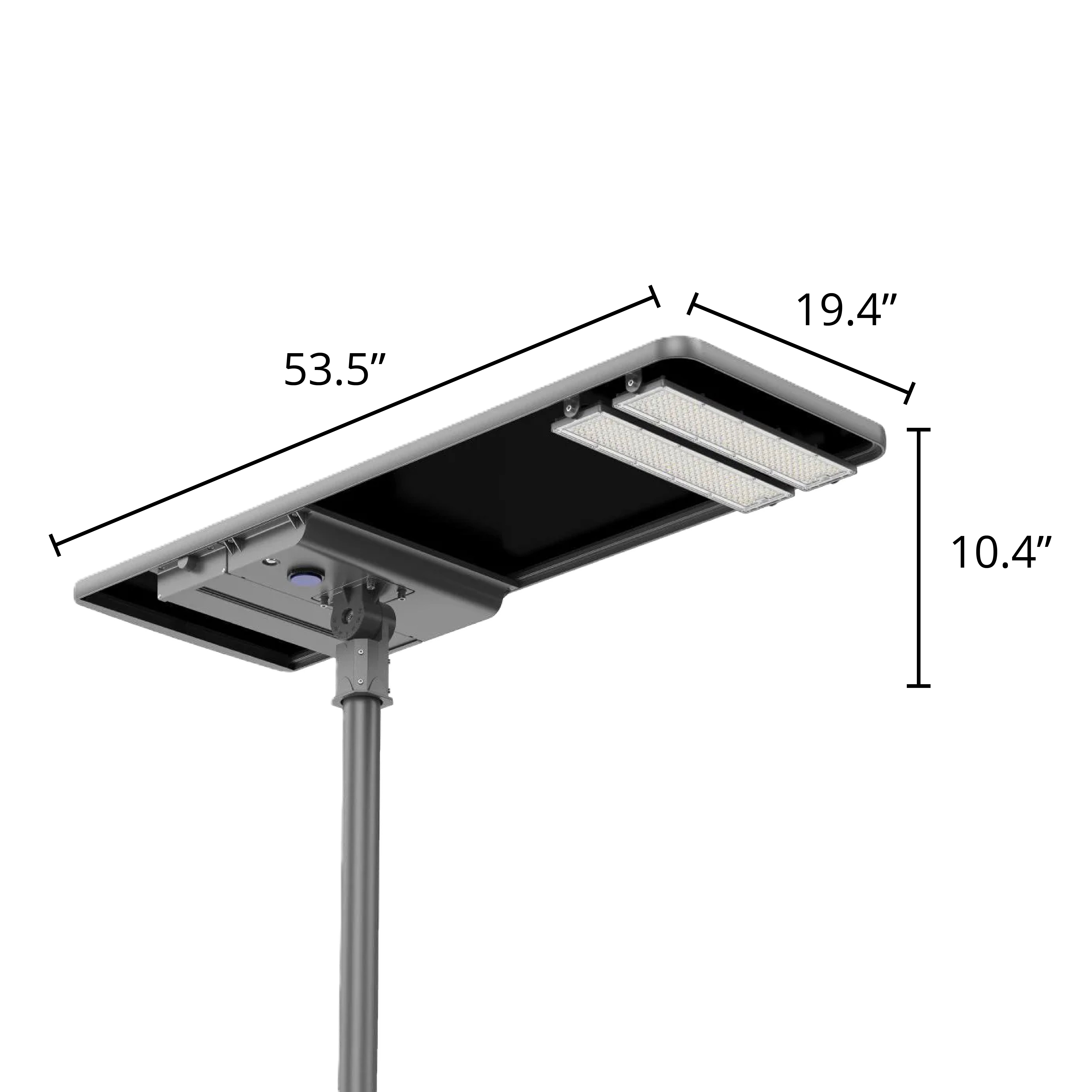 100W Remote-Controlled Solar LED Area Light with Lens Tilt