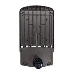 Rear view of LED Shoebox Area Light with cooling fins and mounting base for outdoor installation