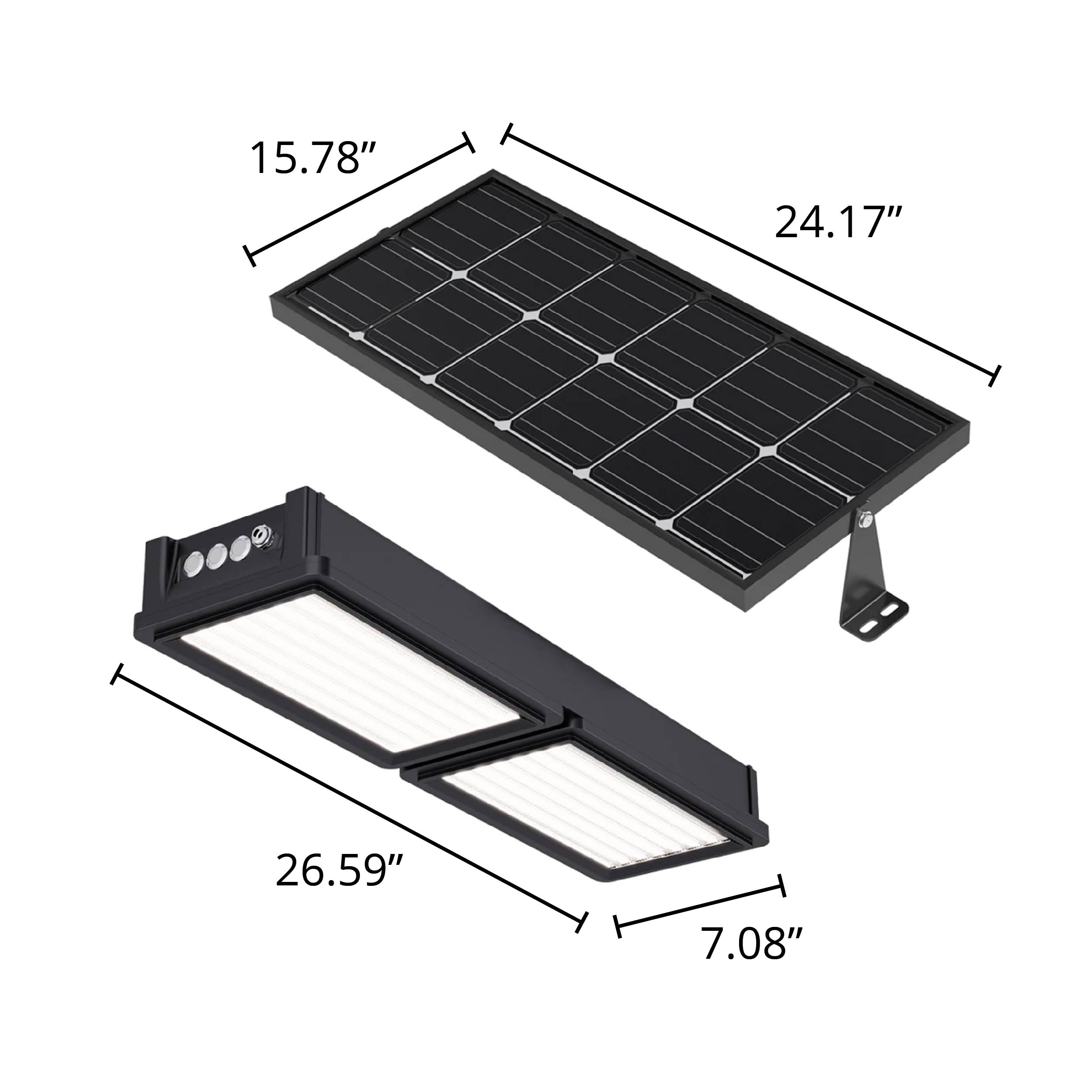 15W Solar LED Canopy Light, Bi-Facial Panel