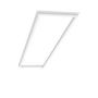 White rectangular frame with an open center viewed from an angled perspective on a white background