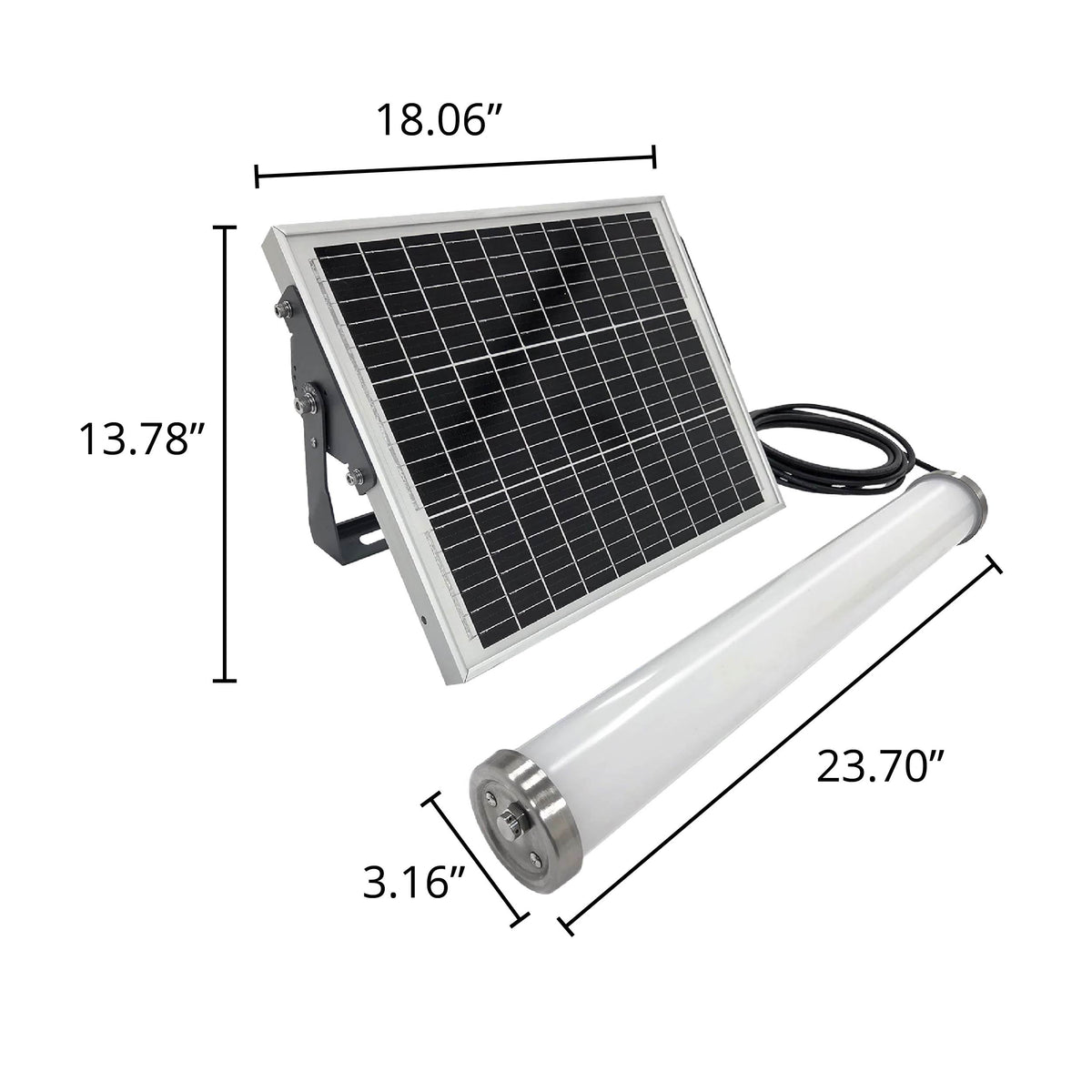 20W Solar 2' LED Tube Light
